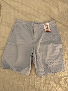 Matty M Light Blue Flat-Front Women’s Shorts
